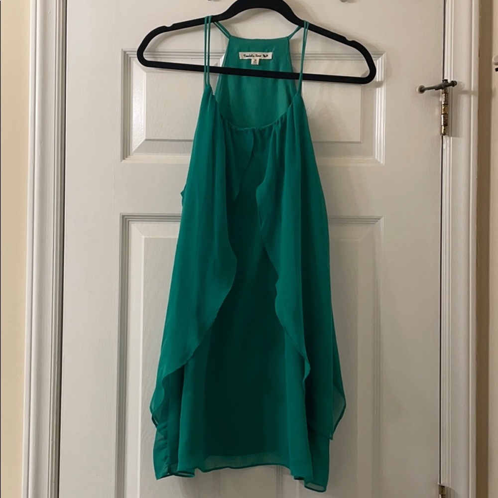 Green Chiffon Shift Dress